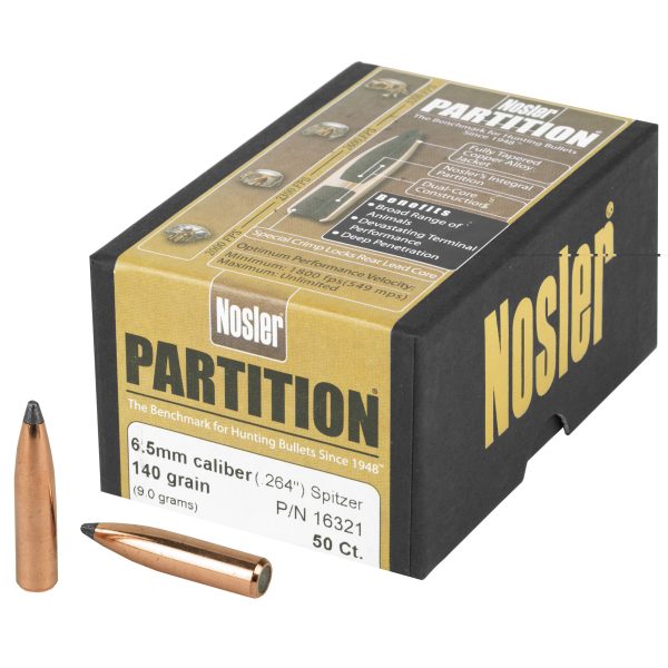 Nosler 6.5mm Cal .264 140gr SP Partition 50CT