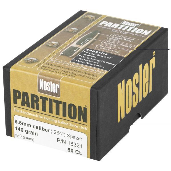 Nosler 6.5mm Cal .264 140gr SP Partition 50CT - Image 4