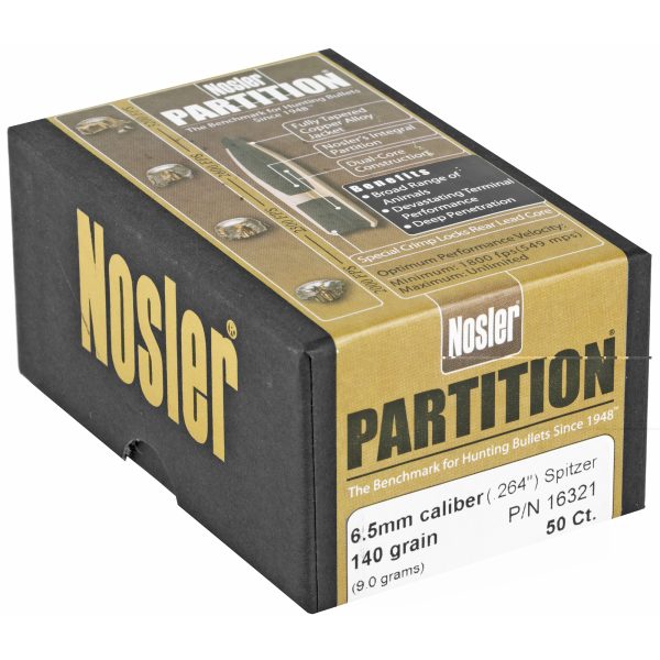 Nosler 6.5mm Cal .264 140gr SP Partition 50CT - Image 2