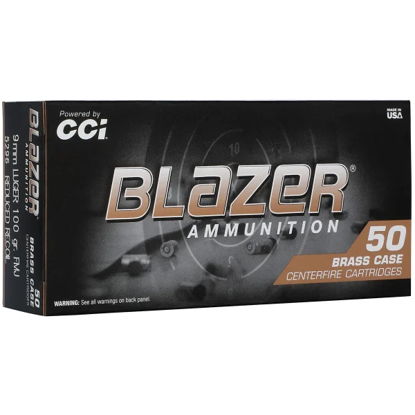 CCI Blazer Brass 9mm 100gr FMJ 50CT