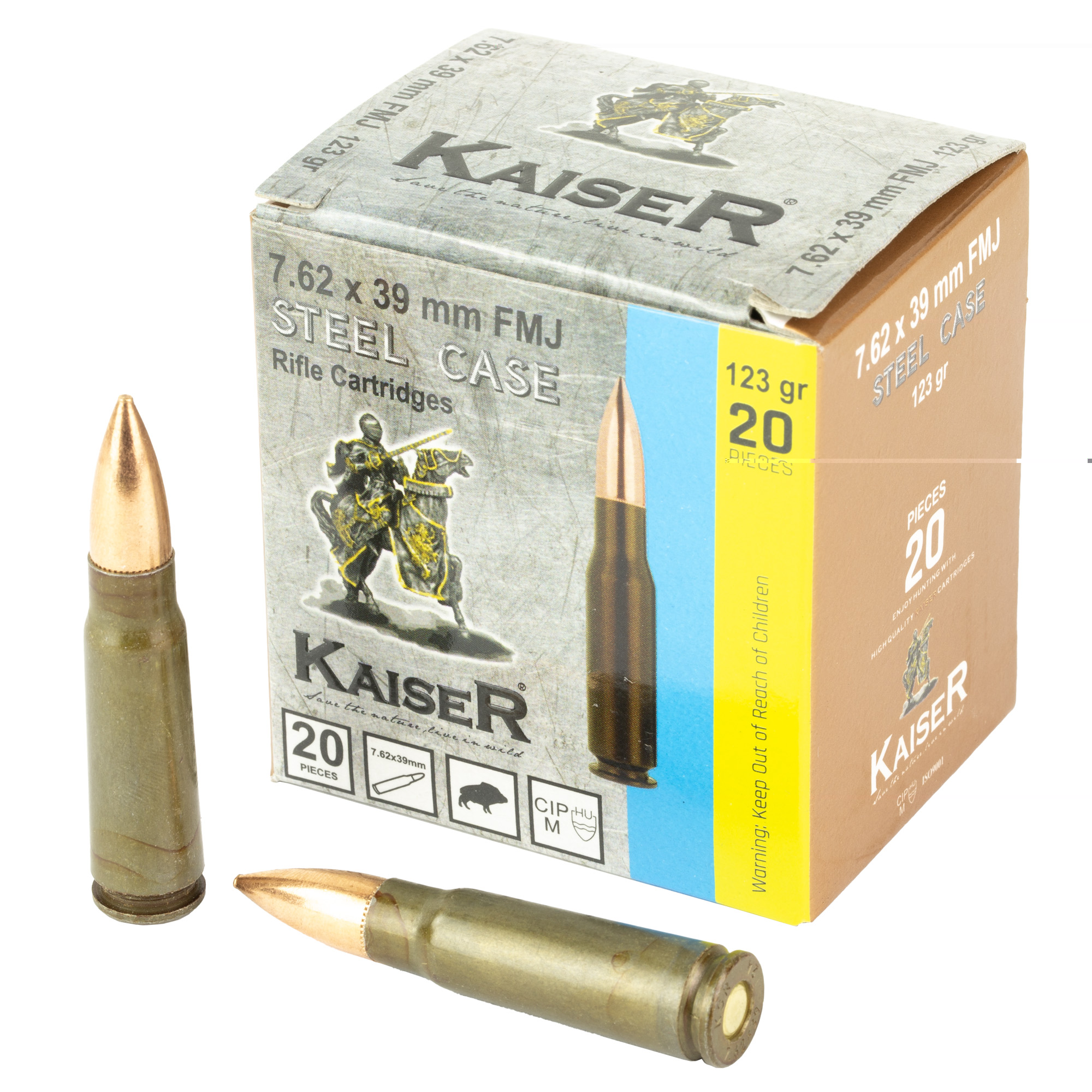 Kaiser 7.62x39 123gr FMJ 20CT