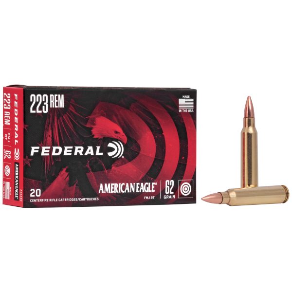 Federal American Eagle .223 Rem 62gr FMJ 20CT