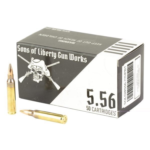 Sons Of Liberty Gun Works 5.56x45 NATO 77gr Hollow Point Open Tip Match 50CT