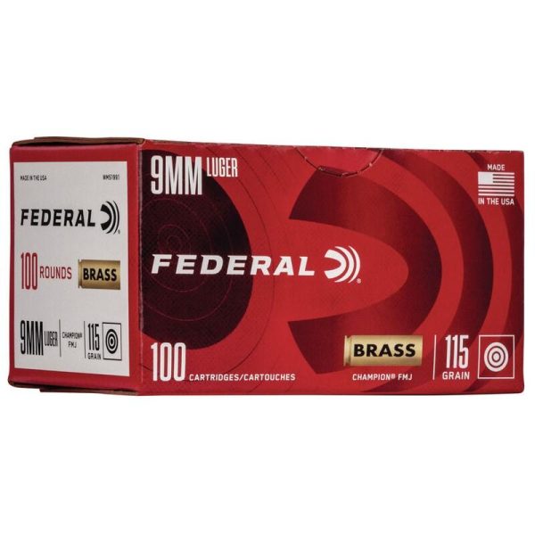 Federal Champion Training 9mm Luger 115 gr FMJ 100ct