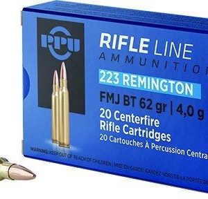 PPU .223 Remington FMJ BT 62gr 20ct