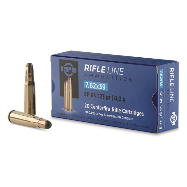 PPU 7.62x39 123gr SP 20ct