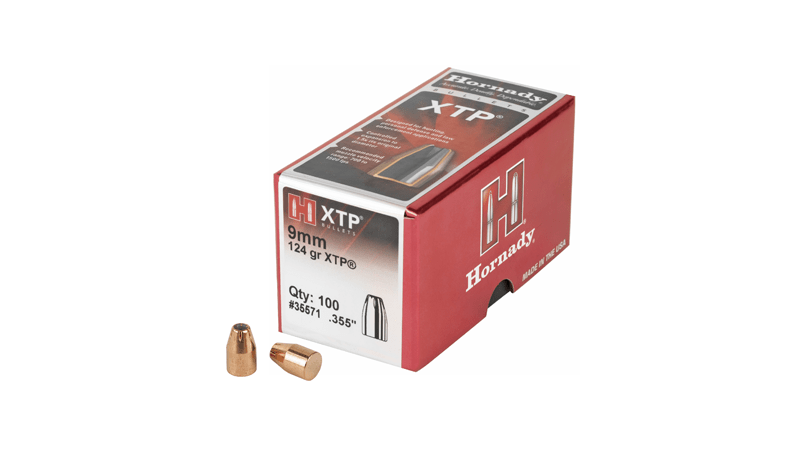 Hornady Reloading Handgun Bullets 9mm .355" 124 gr FMJRN 500ct