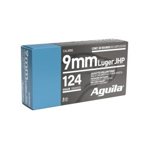 Aguila 9mm Luger 124 gr JHP 50ct