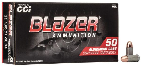 CCI Blazer Aluminum .32 ACP 71 gr TMJ 50ct
