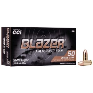 CCI Blazer Brass 9mm Luger 124 gr. FMJ 50ct