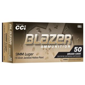 Blazer Brass 9mm Luger 115gr JHP 50ct