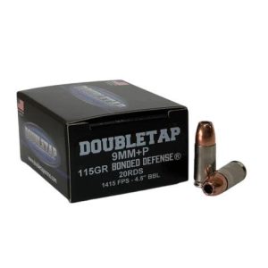 Double Tap Bonded Defense Handgun Ammunition 9mm(+P) 115gr JHP 1415 fps 20-ct