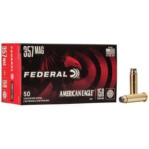 American Eagle Handgun Ammunition .357 Mag 158 gr JSP 1240 fps 50-box