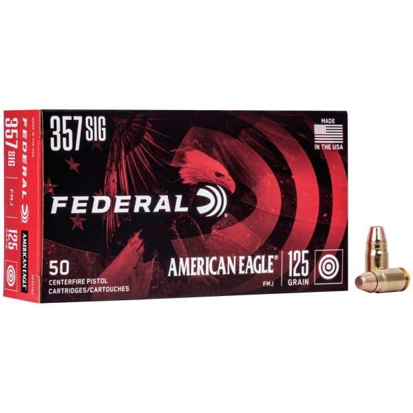 American Eagle Handgun Ammunition .357 SIG 125 gr FMJ 1350 fps 50-box