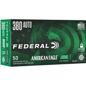 Federal American Eagle IRT Lead Free Handgun Ammuntion .380 Auto 75gr 890 fps 50-ct