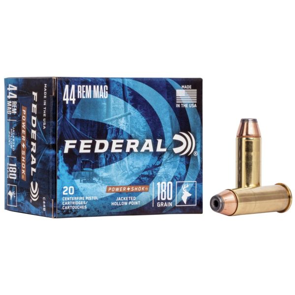 Federal Power-Shok Handgun Ammunition .44 Mag 180 gr JHP 1460 fps 20-box