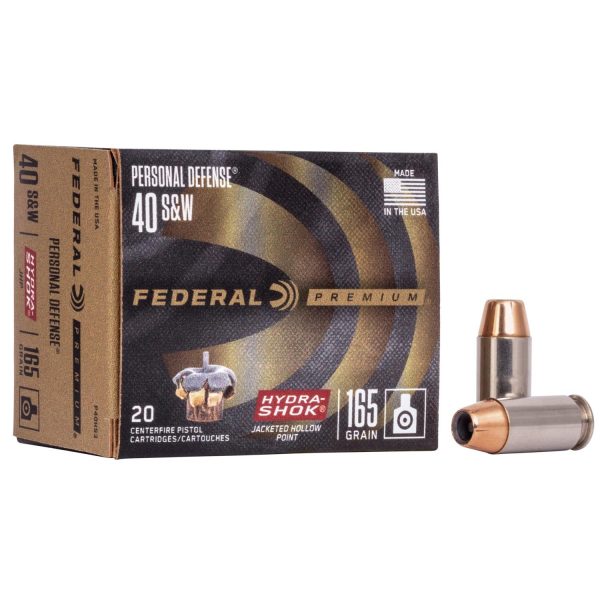 Federal Premuim Personal Defense Handgun Ammunition .40 S&W 165 gr JHP 980 fps 20-box