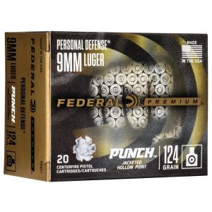 Federal Personal Defense Punch 9mm Luger 124 gr JHP 20ct