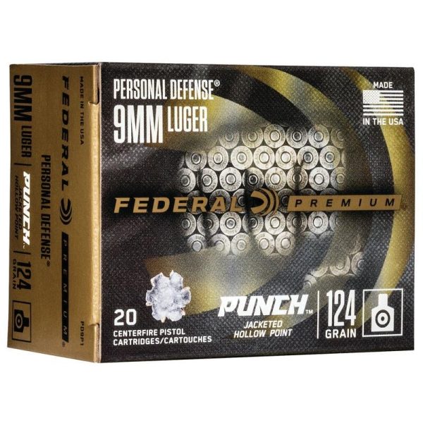 Federal Personal Defense Punch 9mm Luger 124 gr JHP 20ct