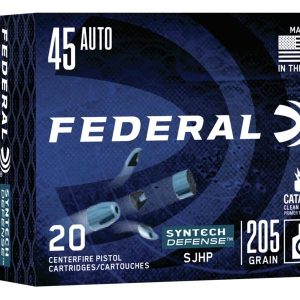 Federal Syntech Defense Handgun Ammuntion .45 ACP SJHP 830 fps 20-ct