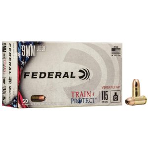 Federal Train+Protect Handgun Ammunition 9mm Luger 115 gr. JHP 1180 fps 50-ct