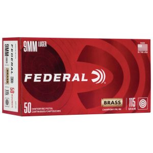 Federal Champion Training Handgun Ammunition 9mm Luger 115 gr FMJ 1125 fps 50-ct