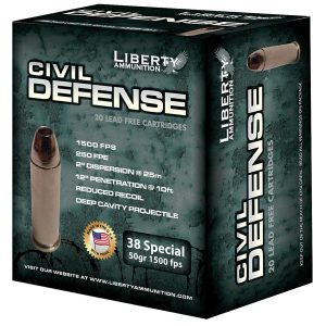Liberty Civil Defense Handgun Ammunition .38 Spl 50 gr SCHP 1500 fps 20-ct