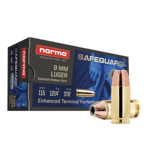 Norma Safeguard Handgun Ammunition 9mm Luger 115gr JHP 1214 fps 50-ct