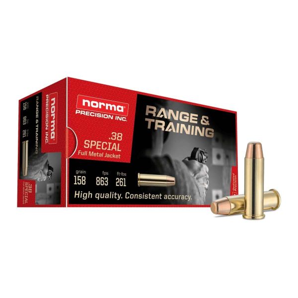 Norma Range & Training .38 Spl 158gr FMJ 50ct