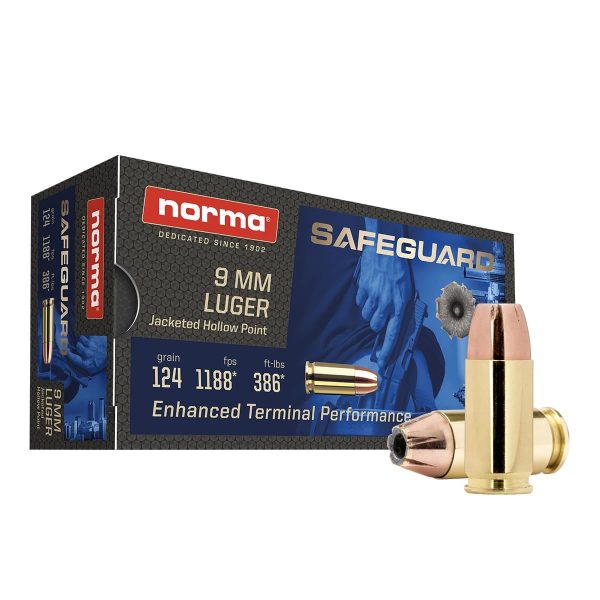 Norma Safeguard 9mm Luger 124gr JHP 50ct