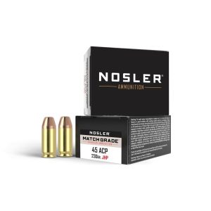 Nosler Match Grade Handgun Ammo .45 ACP 230 gr JHP 20-box
