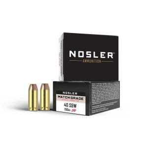Nosler Match Grade Handgun Ammo .40 S&W 150 gr JHP 20-box