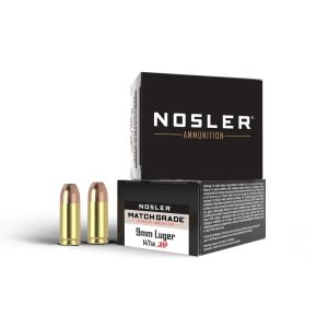 Nosler Match Grade  Handgun Ammuntion 9mm Luger 147gr JHP 950 fps 20-ct