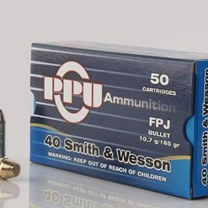 PPU Handgun Ammunition .40 S&W  165 gr FPJ  1541 fps 50-ct