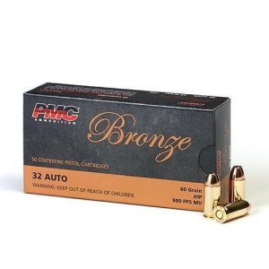 PMC Bronze .32 ACP 60 gr JHP 50CT