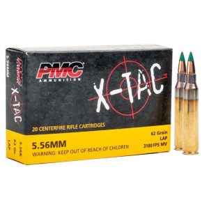 PMC X-Tac Rifle Ammunition 5.56 NATO 62 gr Green Tip 3100 fps 20-ct