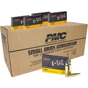 PMC X-Tac Rifle Ammunition 5.56x45mm 55 gr FMJBT 3120 fps 1000-ct