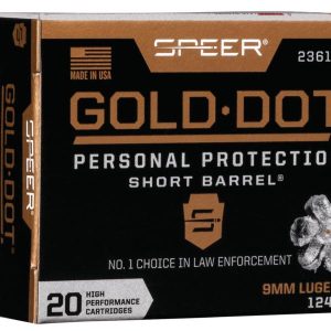 Speer Gold Dot Short Barrel 9mm Luger (+P) 124 gr HP 20ct