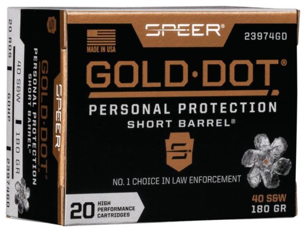 Speer Gold Dot Short Barrel .40 S&W 180 gr HP 20ct
