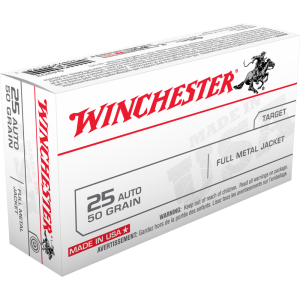 Winchester USA .25 ACP 50 gr FMJ 50ct