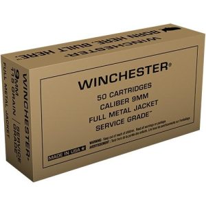 Winchester Service Grade Handgun Ammunition 9mm Luger 115 gr. FMJ 1300 fps 50-ct