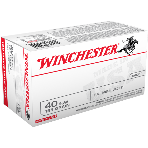 Winchester USA .40 S&W 165 gr. FMJ 100ct