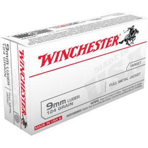 Winchester USA 9mm Luger 124 gr. FMJ 50ct