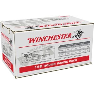 Winchester USA Lake City Rifle Ammunition .223 Rem 55 gr. FMJ 3240 fps 150-ct