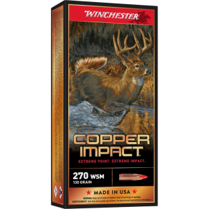 Winchester Copper Impact Rifle Ammunition 270 WSM 130 gr. PT 3215 fps 20-ct