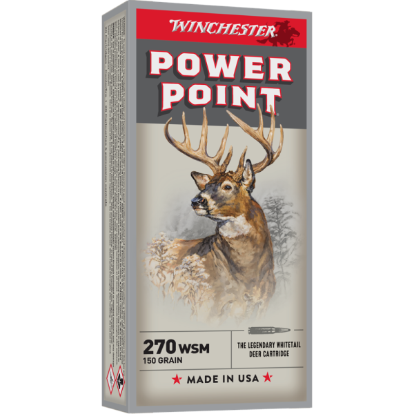 Winchester Super-X Power Point Rifle Ammunition .270 WSM 150 gr. PSP 3150 fps 20-ct