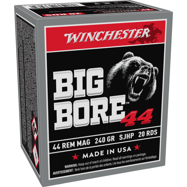 Winchester Big Bore Handgun Ammunition .44 Rem Mag 240 gr. SJHP 1485 fps 20-ct