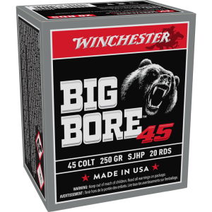 Winchester Big Bore Handgun Ammunition .45 Colt 250 gr. SJHP 845 fps 20-ct