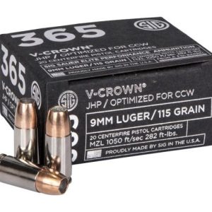 Sig 365 Elite V-Crown 9mm Luger 115 gr JHP 20ct