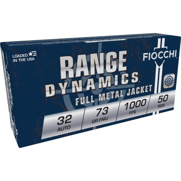 Fiocchi Pistol Shooting Dynamics Handgun Ammunition .32 ACP 73 gr FMJ 1000 fps 50-box